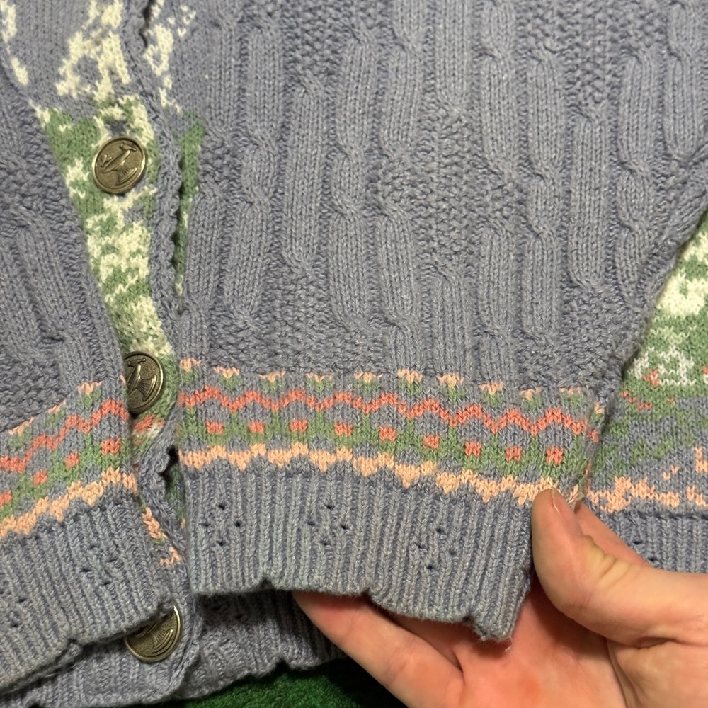 Northern Reflection Easter Fairy Core Spring Vintage 90s Sweater Large Cardigan - Picture 6 of 8